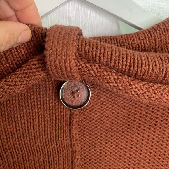 Pure Handknit Rust Cowl Neck Sweater W-250 Size Large/X-Large - Picture 8 of 9